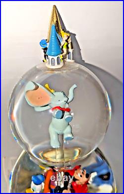 Disney Double Snow Globe A Dream Is A Wish Your Heart Makes Music Animated RARE