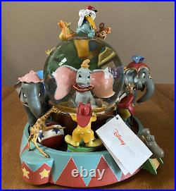 Disney Dumbo 60th Anniversary Animated Musical Snow Globe 2001 EUC