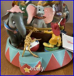 Disney Dumbo 60th Anniversary Animated Musical Snow Globe 2001 EUC