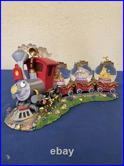 Disney Dumbo Triple Snow Globe Casey Jr Railroad Train Musical Snowglobe RARE