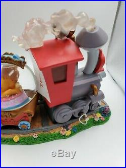 Disney Dumbo Triple Snow Globe Casey Jr Railroad Train Musical Snowglobe RARE