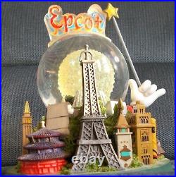 Disney Epcot Sorcerer Mickey Mouse with wand music lighted snow globe EX