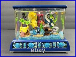 Disney Finding Nemo Aquarium Fish Tank Snow Globe Music Box Tiny Bubbles. Rare