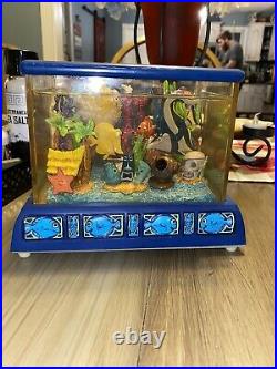 Disney Finding Nemo Aquarium Fish Tank Snow Globe Music Box Tiny Bubbles. Rare