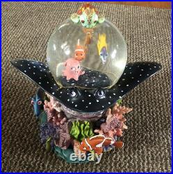 Disney Finding Nemo Coral Reef Musical Snow Globe Over The Waves New WithBox