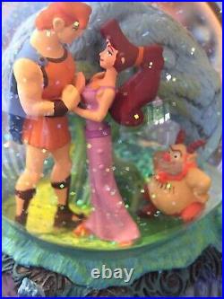 Disney Hercules Musical Snow Globe Megara Zeus Hades Rotating Base