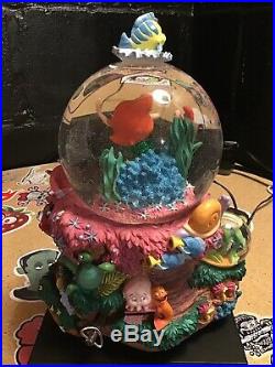 Disney LITTLE MERMAID Ariel Snow Globe, Music Box Under the Sea With Box
