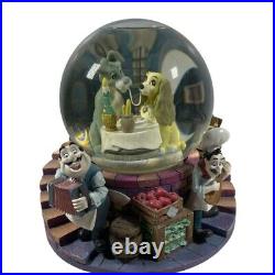 Disney Lady and The Tramp Musical Snow Globe Bella Notte