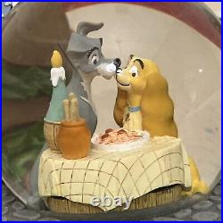 Disney Lady and The Tramp Musical Snow Globe Bella Notte Base 7x5.75 READ