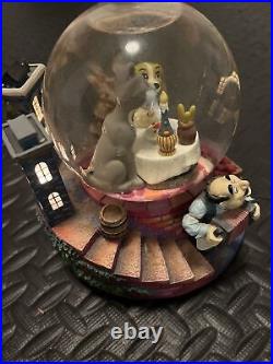 Disney Lady and the Tramp Bella Notte Musical Snow Globe Lights Music Glitter