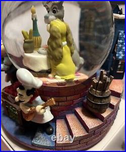 Disney Lady and the Tramp Bella Notte Musical Snow Globe Lights Music Glitter