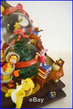 Disney Large Winnie The Pooh Musical Snow Globe Light Up Christmas