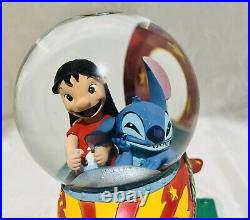 Disney Lilo & Stitch Space Adventure Ride Musical Snow Globe Extremely RARE