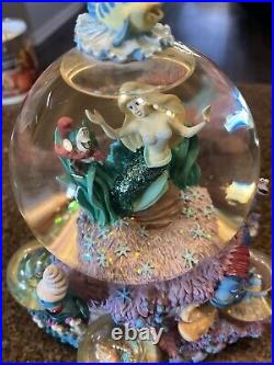 Disney Little Mermaid Ariel & Friends Musical Snow Globe Under the Sea Works