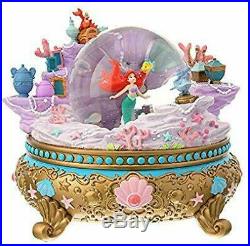 Disney Little Mermaid Ariel Musical Snow Globe Under the Sea H8 L8.5 W8.5