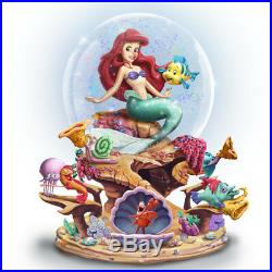Disney Little Mermaid Ariel Sebastian Glitter Water Globe Snowdome Musical