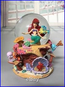 Disney Little Mermaid Ariel Sebastian Glitter Water Globe Snowdome Musical