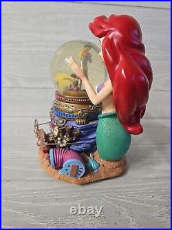 Disney Little Mermaid Ariel Snow Globe 23194 Music Treasures Rare Flounder