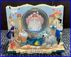 Disney Little Mermaid Book Double Sided Musical Under The Sea Snow Globe RARE