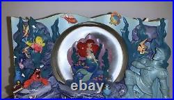 Disney Little Mermaid Book Double Sided Musical Under The Sea Snow Globe Rare