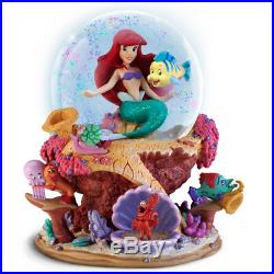 Disney Little Mermaid Glitter Globe Snowglobe Ariel Flounder Under Sea Musical