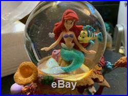 Disney Little Mermaid Glitter Globe Snowglobe Ariel Flounder Under Sea Musical