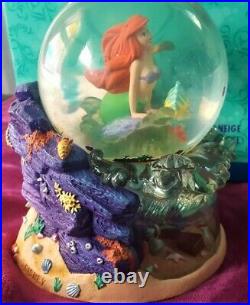 Disney Little Mermaid Snow Globe Music Box Princess Ariel Under the Sea