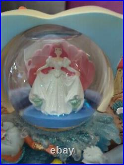 Disney Little Mermaid Storybook Double Sided Musical Under The Sea Snow Globe