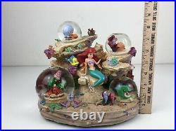 Disney Little Mermaid Under The Sea Musical Snow Globe Vintage