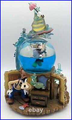 Disney Lonesome Ghost Mickey Mouse/ Donald Duck/ Goofy Water Globe Music Box