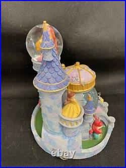 Disney Magical Princess Musical Light Glitter Royal Castle Dual Snow Globe 12