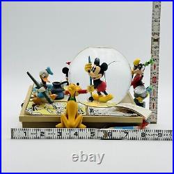 Disney Mickey Comic Strip Snowglobe Musical Lights Up Snow Water Globe