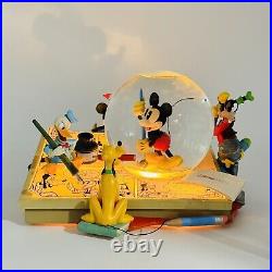 Disney Mickey Comic Strip Snowglobe Musical Lights Up Snow Water Globe