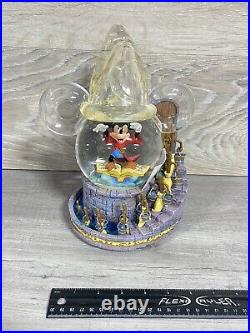 Disney Mickey Fantasia Music Box Vintage Snow globe Sorcerer's Apprentice Hat