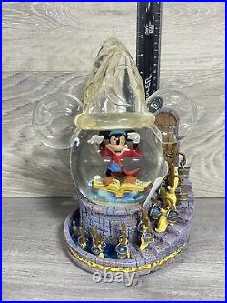 Disney Mickey Fantasia Music Box Vintage Snow globe Sorcerer's Apprentice Hat