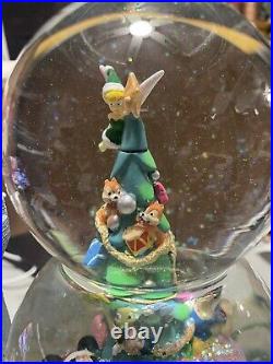 Disney Mickey & Friends Christmas Double Globe Musical Snowglobe Castle Box Read