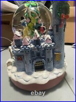 Disney Mickey & Friends Christmas Double Globe Musical Snowglobe Castle Box Read