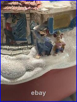 Disney Mickey & Friends Christmas Double Globe Musical Snowglobe Castle Box Read