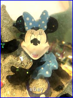 Disney Mickey & Minnie Mouse By The Beautiful Sea Beach Musical Snow Globe