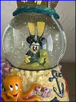 Disney Mickey Minnie at Sea Musical Snow Globe 7 Under the Sea New withBox