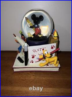 Disney Mickey Mouse Club Musical Snow Globe SketchesMinnie Donald Duck Goofy