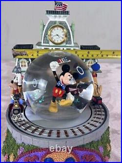 Disney Mickey Mouse & Friends Town Square Train Ride Musical Snow Globe Rare