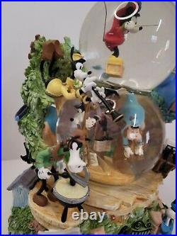 Disney Mickey Mouse Silly Symphonies band LARGE Double bubble snow globe Musical