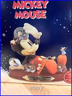 Disney Mickey Mouse Snow Globe Music Box Mickey's Nightmare 1932 NIB