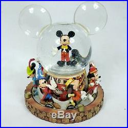 Disney Mickey Mouse Through The Years Musical Rotating Light Up Glitter Globe