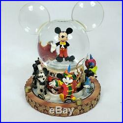Disney Mickey Mouse Through The Years Musical Rotating Light Up Glitter Globe