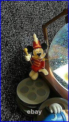 Disney Mickey Mouse Through The Years RARE Snow Globe BLOWER, LIGHT & MUSIC