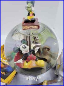 Disney Mickey Storybook Friends Musical Fiber Optic Snow Globe A Dream Is A Wish
