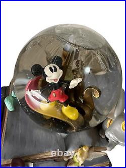 Disney Mickey Storybook Friends Musical Fiber Optic Snow Globe A Dream Is A Wish