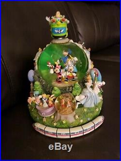 Disney Monorail Music Deluxe Snowglobe Four Parks Large Globe NEW in box RARE